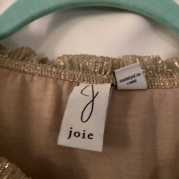 Joie Sparkly Gold and Beige Blouse - Picture 5 of 8